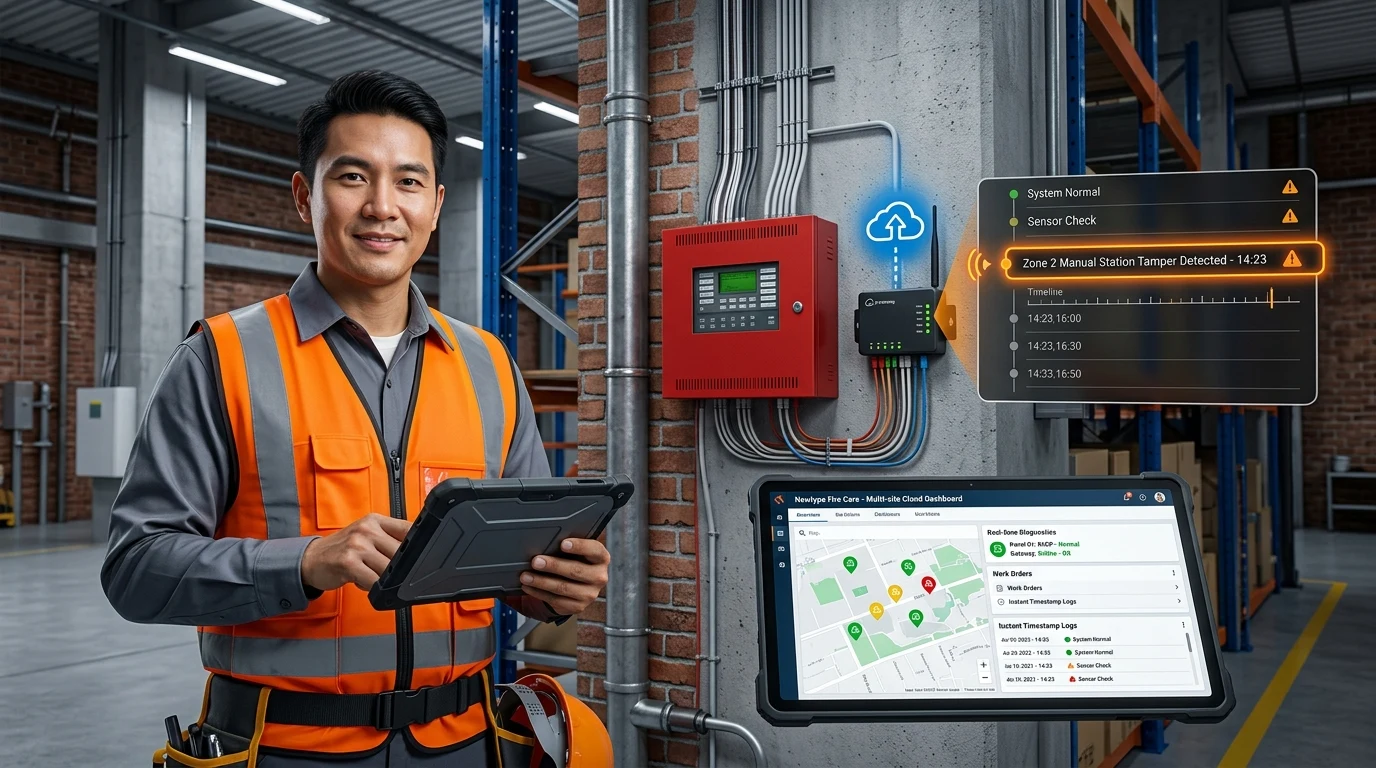 วิศวกรผู้รับเหมาใช้ระบบ Newtype Fire Care มอนิเตอร์ตู้ช่วงรับประกัน