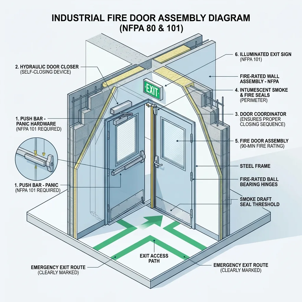 Checklist การตรวจประตูกันไฟ คานผลักหนีไฟ และทางหนีไฟตามมาตรฐาน NFPA 80 & NFPA 101