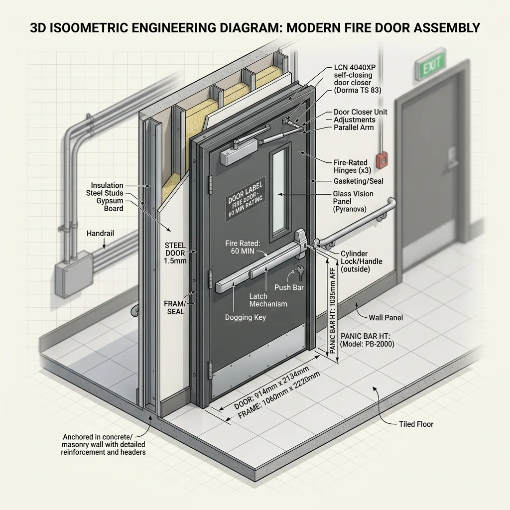 ประตูหนีไฟทนไฟ (Fire Rated Steel Door)