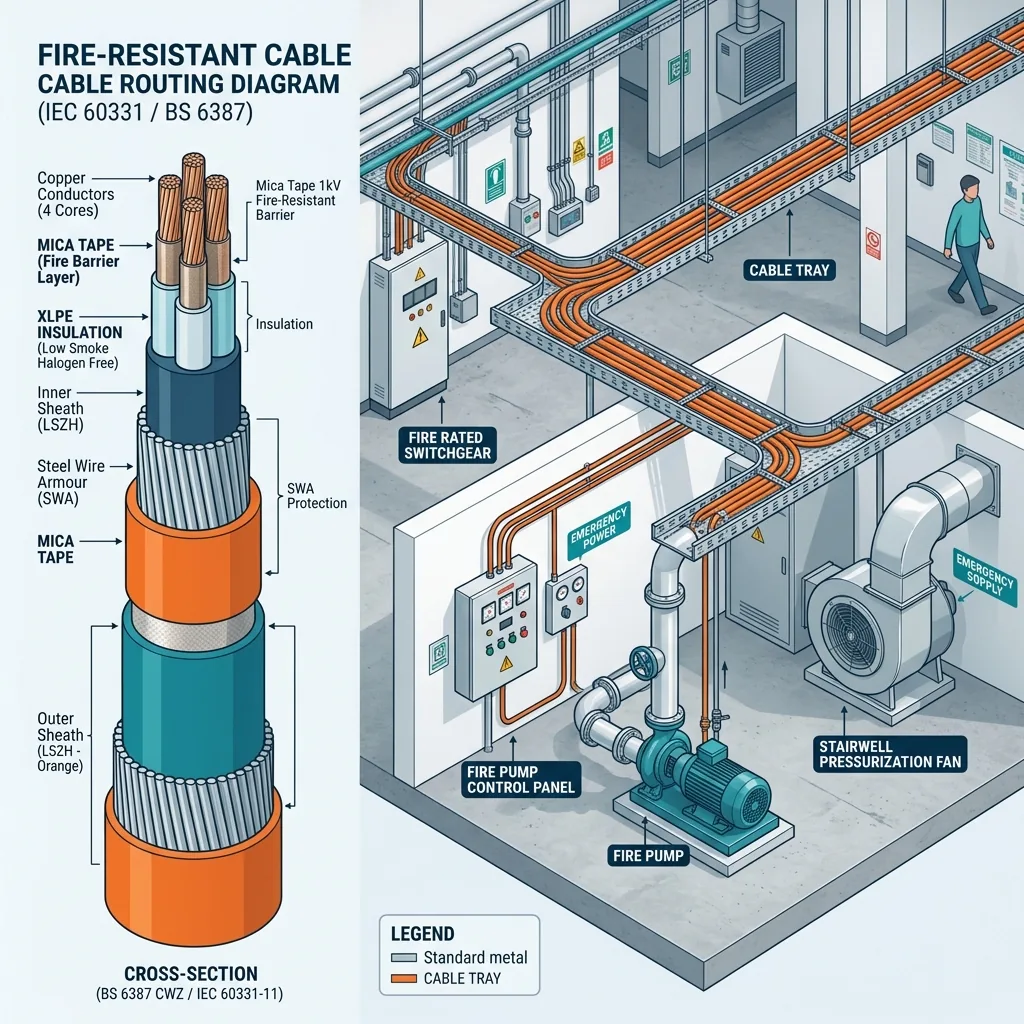 มาตรฐานการเลือกใช้สายไฟฟ้าทนไฟ Fire Resistant Cable IEC 60331 BS 6387 วสท