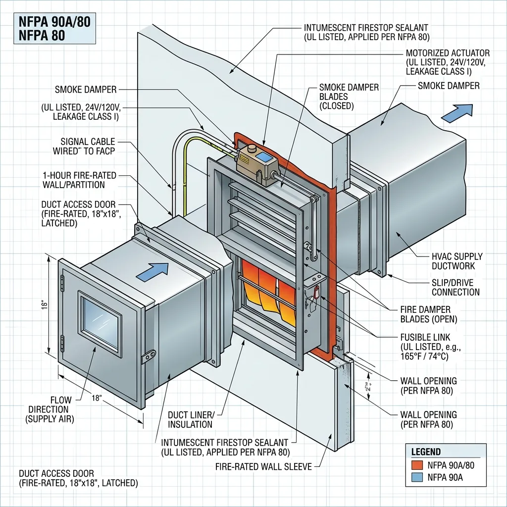 การทดสอบและบำรุงรักษาแดมเปอร์กันไฟและควัน (Fire & Smoke Damper Inspection) ตามมาตรฐาน NFPA 90A