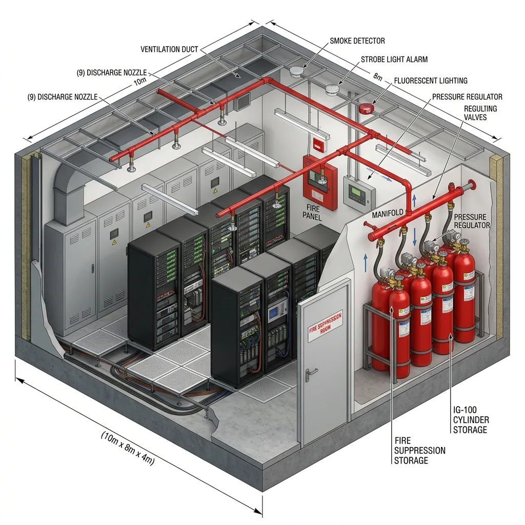 ระบบดับเพลิงสารสะอาดไนโตรเจน Nitrogen IG-100