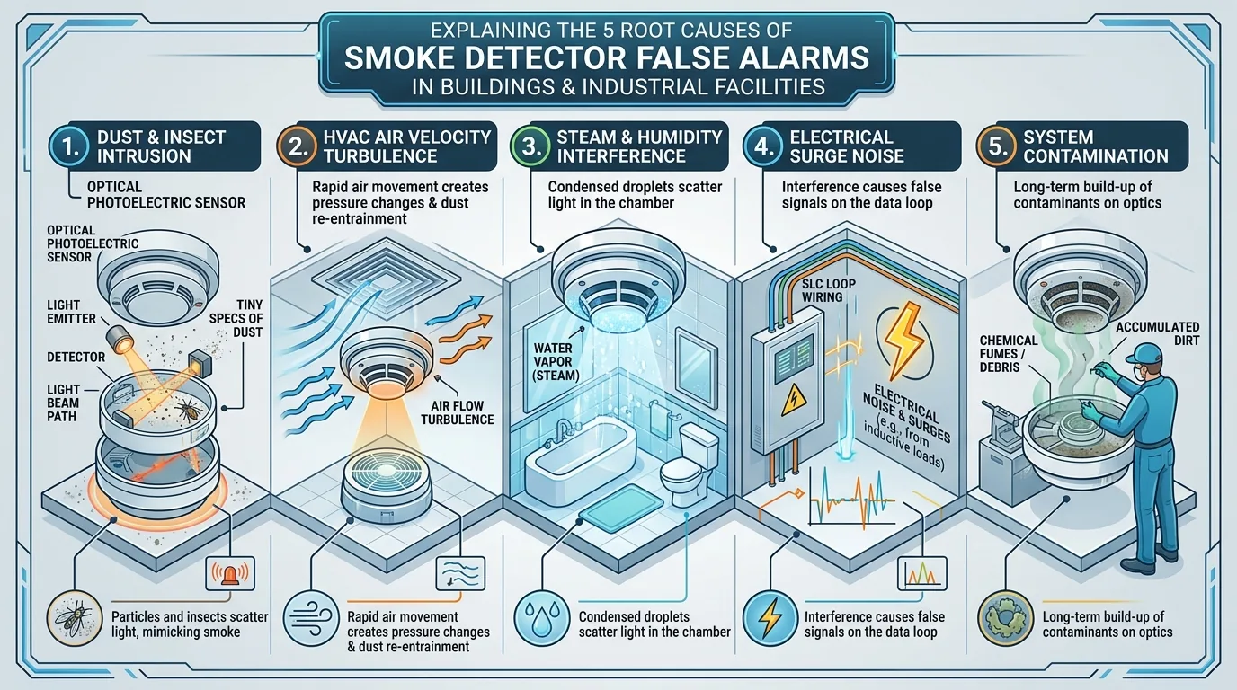 ไขปัญหา False Alarm กวนใจ: 5 สาเหตุหลักที่ Smoke Detector ดังเอง พร้อมวิธีแก้ตามหลักวิศวกรรม